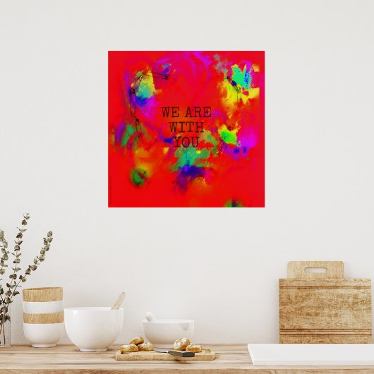 Wij steunen diversiteit, hart abstract poster (Keuken)