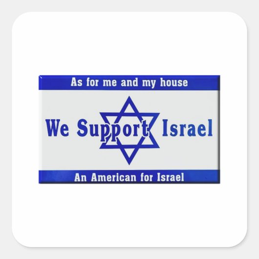 Wij steunen Israël Vierkante Sticker (Voorkant)