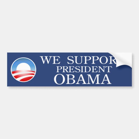 Wij steunen Obama-Bumpersticker Bumpersticker (Voorkant)