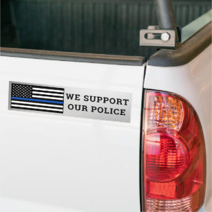 Wij steunen onze politie Thin Blue Line Bumpersticker