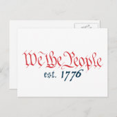 Wij The People testen. 1776 Briefkaart (Voorkant / Achterkant)