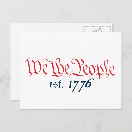 Wij The People testen. 1776 Briefkaart (Voorkant / Achterkant)