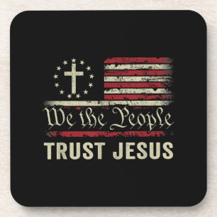 Wij The People Trust Jesus - Verenigde Staten - Ch Bier Onderzetter
