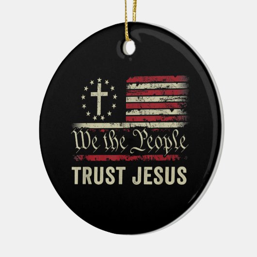 Wij The People Trust Jesus - Verenigde Staten - Ch Keramisch Ornament (Links)