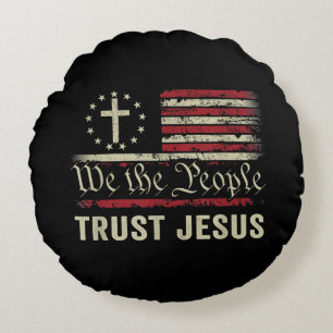 Wij The People Trust Jesus - Verenigde Staten - Ch Rond Kussen