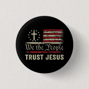 Wij The People Trust Jesus - Verenigde Staten - Ch Ronde Button 3,2 Cm