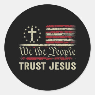 Wij The People Trust Jesus - Verenigde Staten - Ch Ronde Sticker
