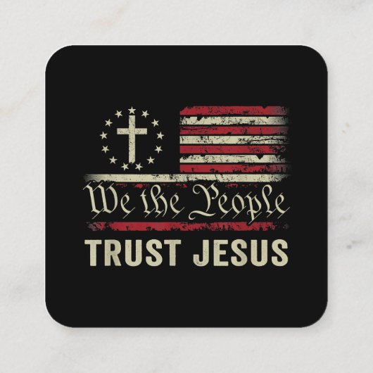 Wij The People Trust Jesus - Verenigde Staten - Ch Vierkante Visitekaartje (Achterkant)