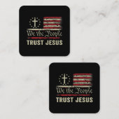 Wij The People Trust Jesus - Verenigde Staten - Ch Vierkante Visitekaartje (Voorkant / Achterkant)