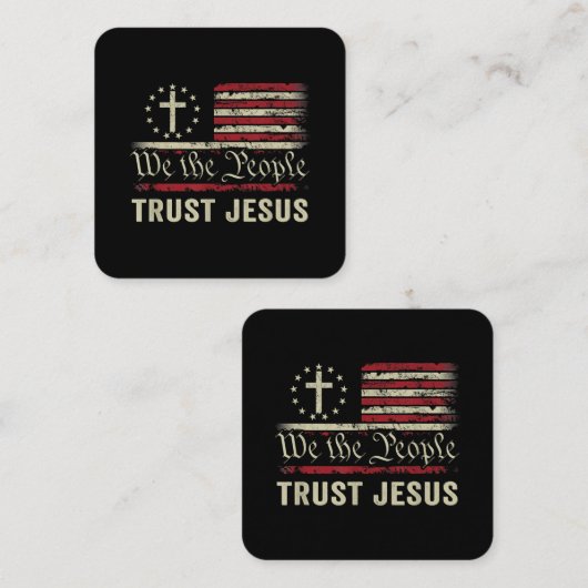 Wij The People Trust Jesus - Verenigde Staten - Ch Vierkante Visitekaartje (Voorkant / Achterkant)