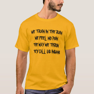 WIJ TREINEN IN DE RAINWE VOELEN GEEN PIJNLIJKE MAN T-SHIRT