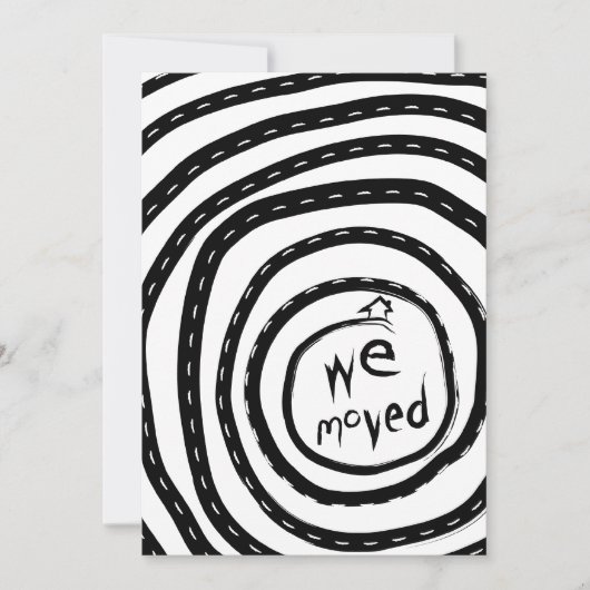 wij verhuisden aankondiging (spiraalvormige weg) (Voorkant)