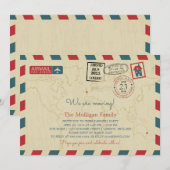 Wij verhuizen luchtpost | Afscheidsfeestje Aankondiging (Voorkant / Achterkant)