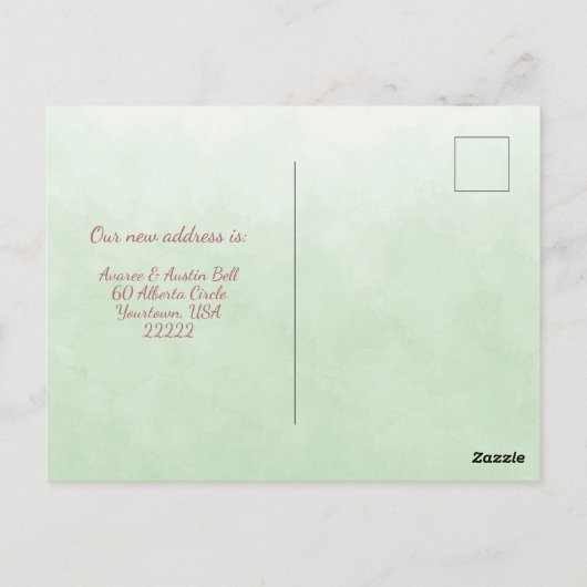 Wij verplaatsen Roze  Vrachtwagen en Huis Briefkaart (Achterkant)