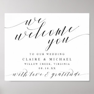 Wij verwelkomen u Calligrafiescript om het even we Poster