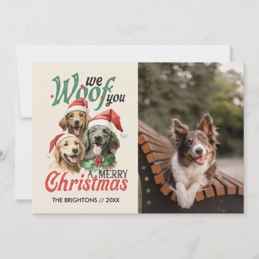 WIJ VERWONDEN U VROLIJK KERSTHOND HUISDIER FURRY FEESTDAGENKAART (Voorkant)