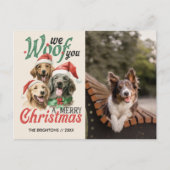 WIJ VERWONDEN U VROLIJK KERSTHOND HUISDIER FURRY FEESTDAGENKAART (Voorkant)