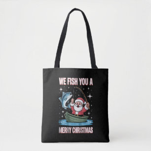 Wij vissen u een vrolijk Kerstmis Visser Vissen Ke Tote Bag