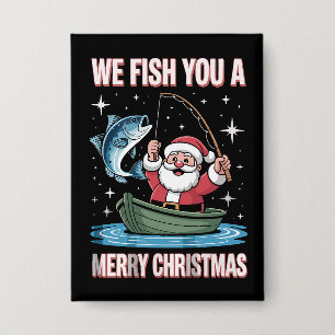 Wij vissen u een vrolijk Kerstmis Visser Visser Ke Button