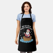 Wij vissen u een vrolijke kerstvisser Gevist Schort (Gedragen)