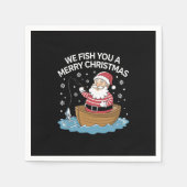 Wij vissen u een vrolijke kerstvisser Gevist Servet (Voorkant)