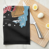 Wij vissen u een vrolijke kerstvisser Gevist Theedoek (Quarter Fold)