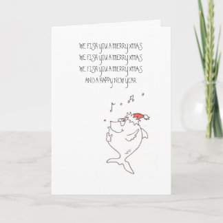 WIJ VISSEN U, VISSEN WIJ U VROLIJKE KERSTMIS WIJ FEESTDAGEN KAART