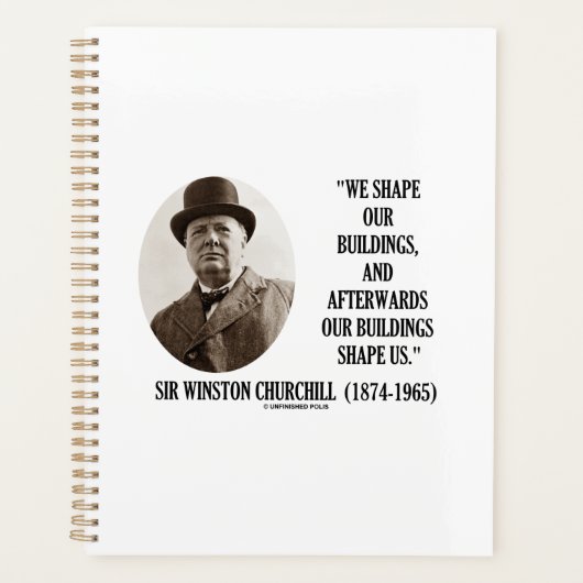 Wij vormen onze bouwstenen Winston Churchill Quote Planner (Voorkant)