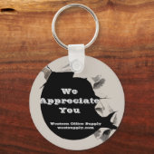 Wij waarderen het dat u een papieren business hebt sleutelhanger (Voorkant)