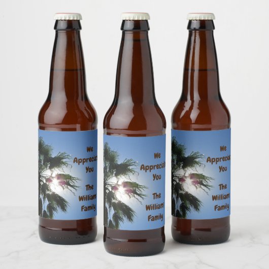 Wij waarderen u van familie palmboom dank u bier etiket (Flessen)