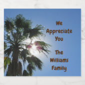 Wij waarderen u van familie palmboom dank u bier etiket (Enkel label)