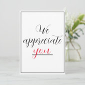 Wij waarderen u verpleegkundigen elk beroep gebaar bedankkaart (Staand voorkant)