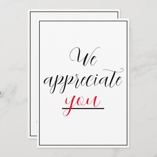 Wij waarderen u verpleegkundigen elk beroep gebaar bedankkaart (Voorkant / Achterkant)
