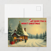 Wij wensen een vrolijk kerstfeest - O12 Uitnodiging Briefkaart (Voorkant / Achterkant)