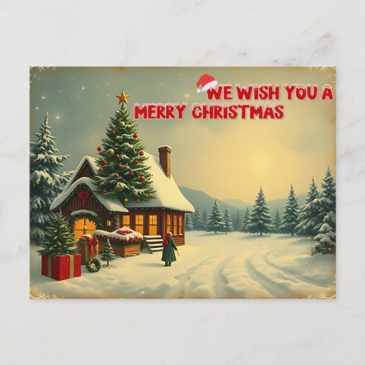 Wij wensen een vrolijk kerstfeest - O12 Uitnodiging Briefkaart (Voorkant)