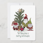 Wij wensen je een besjes Kerst! Kabouters Feestdagenkaart (Voorkant)