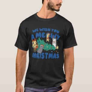 Wij wensen je een poezen kerstmis Katten Kerstmis T-shirt