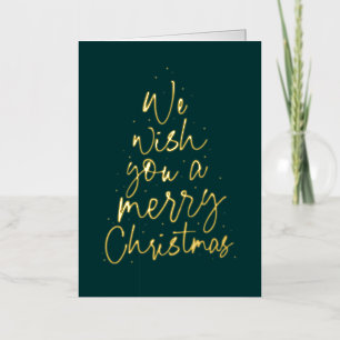 Wij wensen jullie een prettig kerstfeest goud nonp folie wenskaart