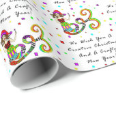 Wij wensen u een creatieve kerstzeemeermin cadeaupapier (Rol Hoek)