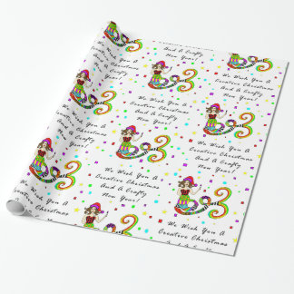 Wij wensen u een creatieve kerstzeemeermin cadeaupapier
