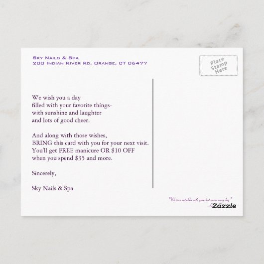 Wij wensen u... een fijne verjaardag! briefkaart (Achterkant)