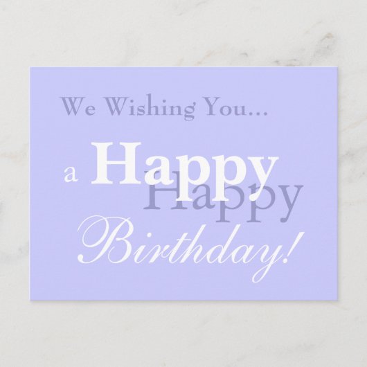 Wij wensen u... een fijne verjaardag! briefkaart (Voorkant)