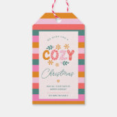 Wij wensen u een gezellige kerst Bright Stripe Cadeaulabel (Voorkant)