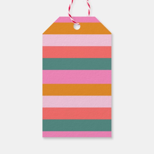 Wij wensen u een gezellige kerst Bright Stripe Cadeaulabel (Achterkant)