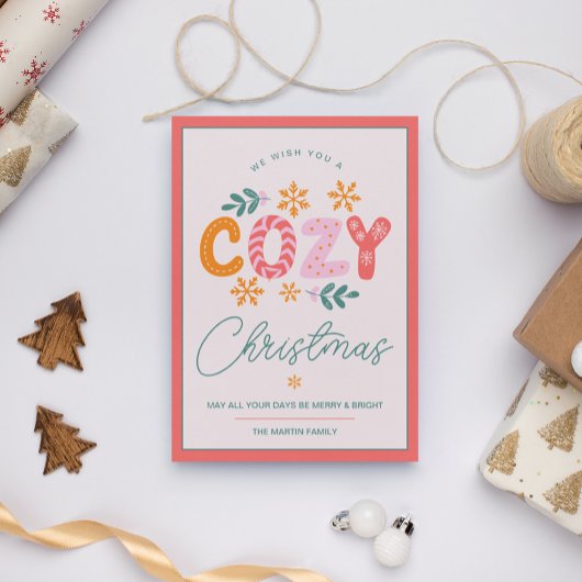 Wij wensen u een gezellige kerst feestdagenkaart