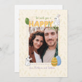 Wij wensen u een Happy Easter Photo Family Feestdagenkaart (Voorkant / Achterkant)