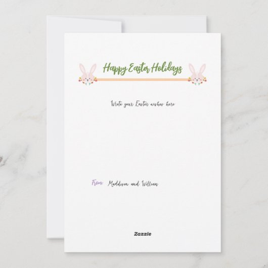 Wij wensen u een Happy Easter Photo Family Feestdagenkaart (Achterkant)