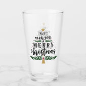 Wij wensen u een kerstfeest glas (Voorkant)