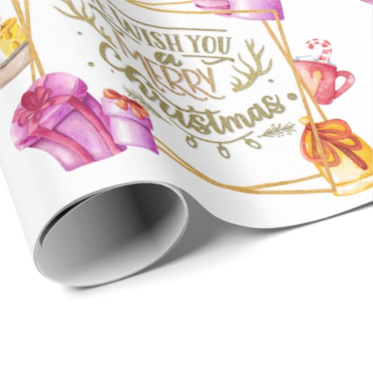 Wij wensen u een prettig kerstcadeaupapier cadeaupapier (Rol Hoek)