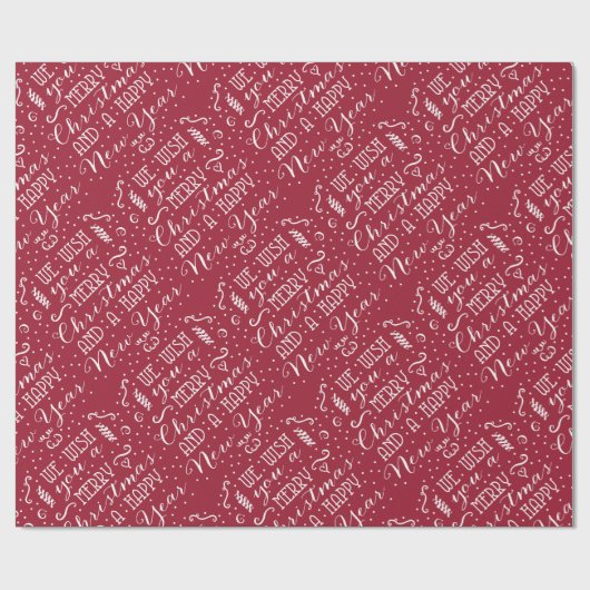 Wij wensen u een prettig kerstfeest en een gelukki cadeaupapier (Vlak)